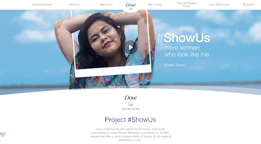 Dove：プロジェクト#ShowUs(#私たちに見せて)